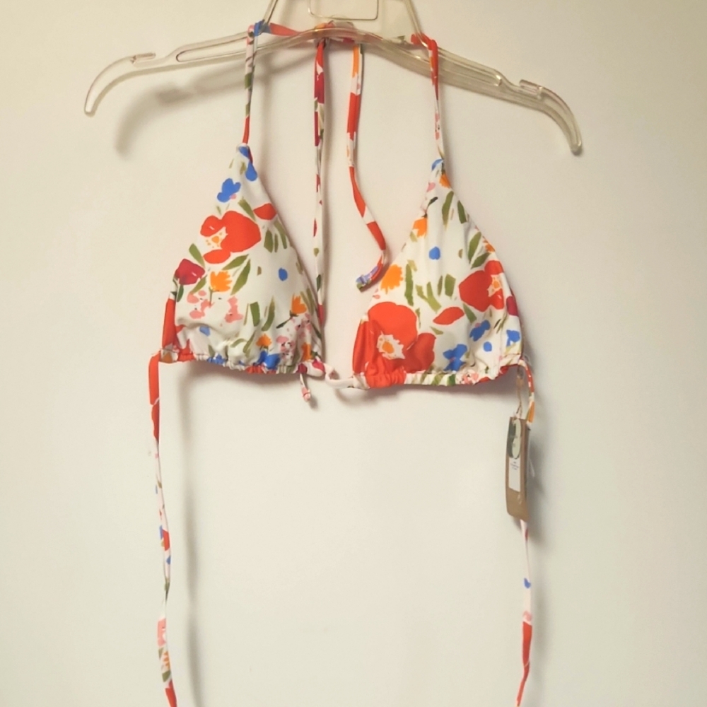 Reversible Floral Bikini Top.